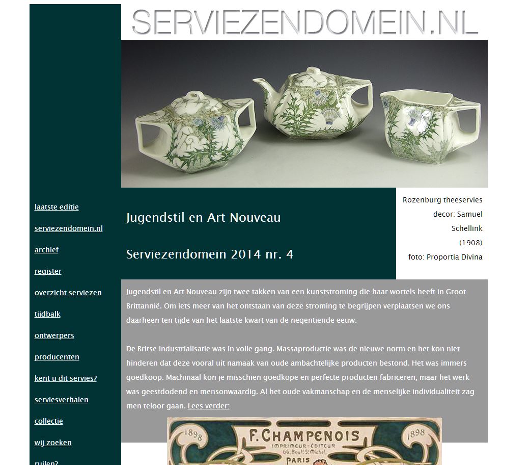 Serviezendomein.nl besteedt deze maand aandacht aan Proportio Divina. | Proportio Divina Kunsthandel
