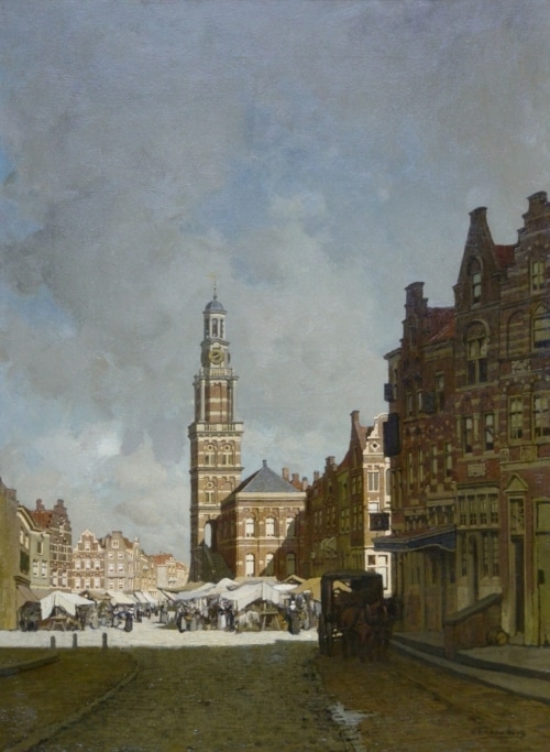 -Proportio Divina-klinkenberg schilderij-Gezicht op de Wijnhuistoren Zutphen-foto4