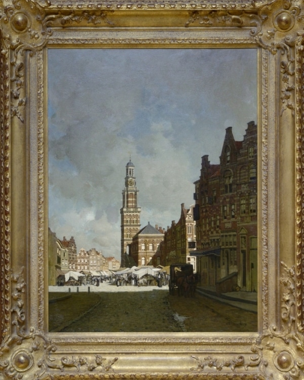 -Proportio Divina-klinkenberg schilderij-Gezicht op de Wijnhuistoren Zutphen-foto1