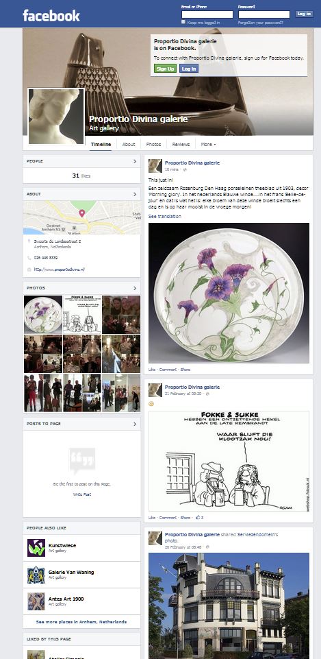 Volg ons op Facebook! | Proportio Divina Kunsthandel