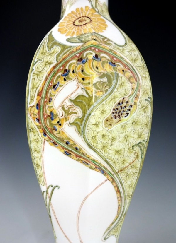 large Rozenburg eggshell vase with salamanders by Hartgring 1900-image2