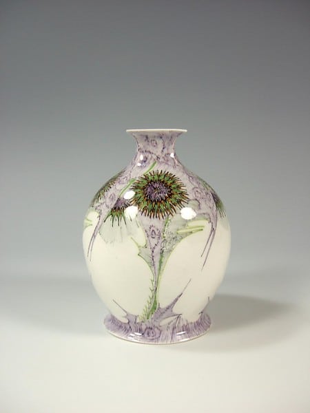 Rozenburg porcelain vase with thistles - Verkocht