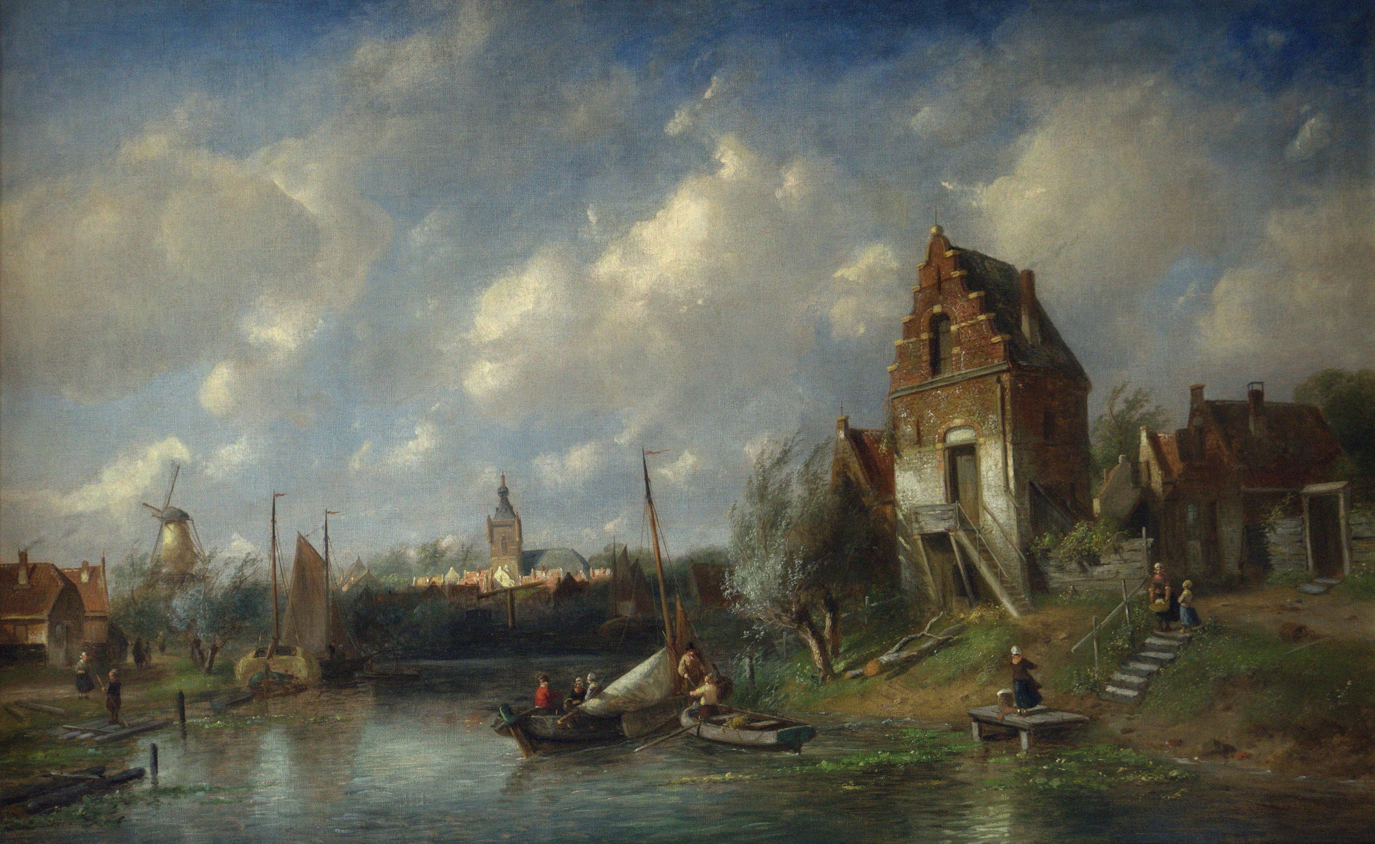 Leickert river landscape 2 - Paintings