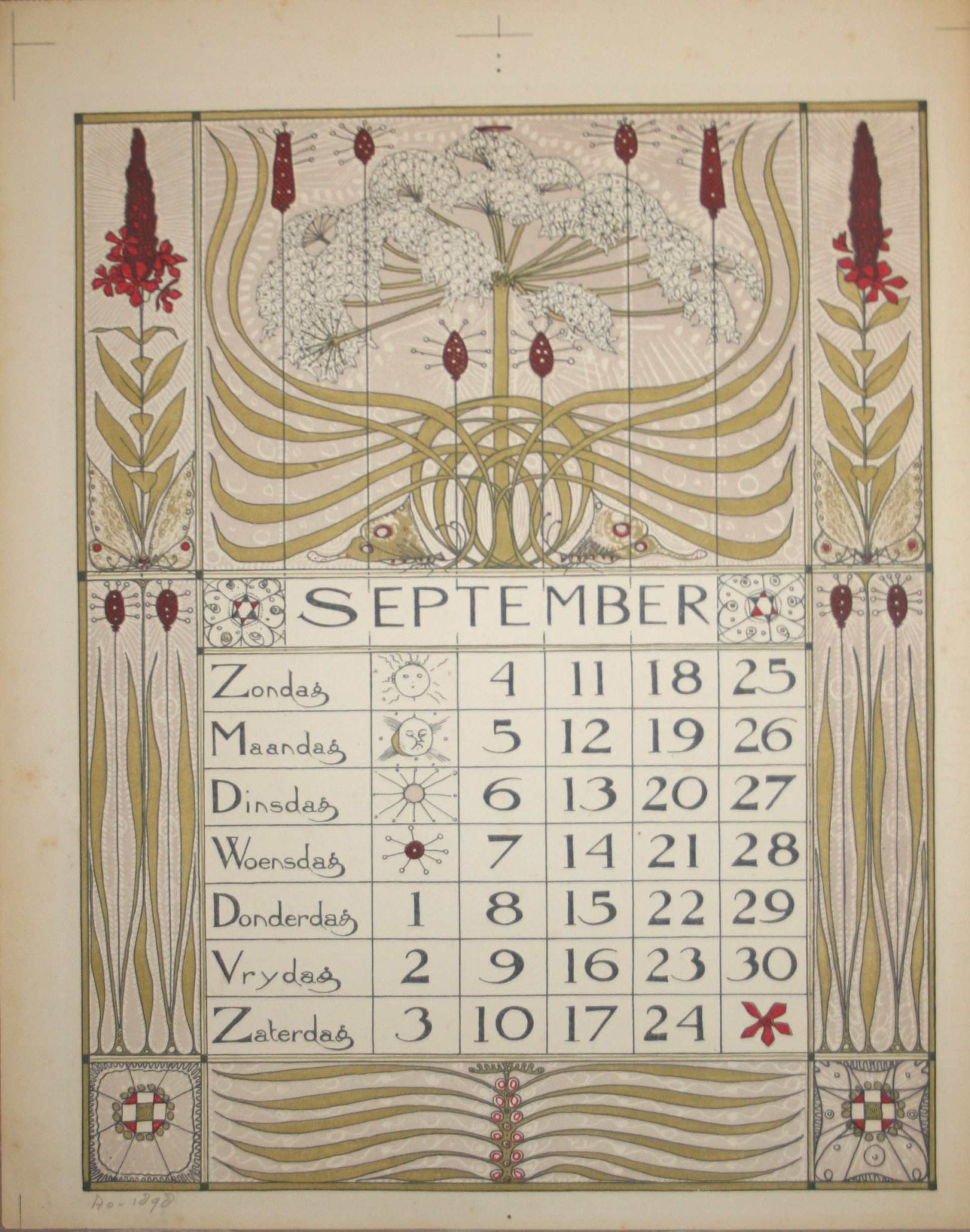 Theo Nieuwenhuis kalenderblad 1898 scaled - De Haagse Salon Lente Expo 2019