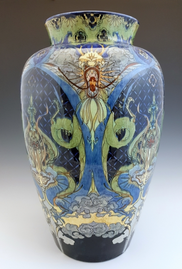 rozenburg earthenware vase dragons 1896
