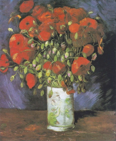Van Gogh vaas met klaprozen 1886 493x600 - De invloed van Japan op de Westerse kunst