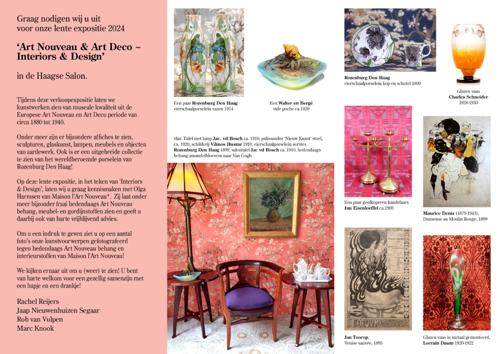 De Haagse Salon lente expo 2024 flyer binnenzijde 1024x729 - The Hague Salon spring exhibition 2024: ‘Art Nouveau & Art Deco ~ Interiors & Design’