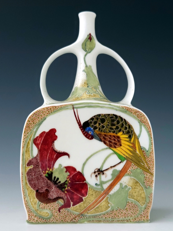 Rozenburg Den Haag eggshell porcelain vase by Huyvenaar 1903