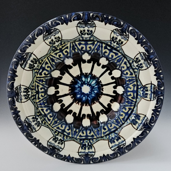 Rozenburg Den Haag earthenware wall charger Theodoor Colenbrander 1889